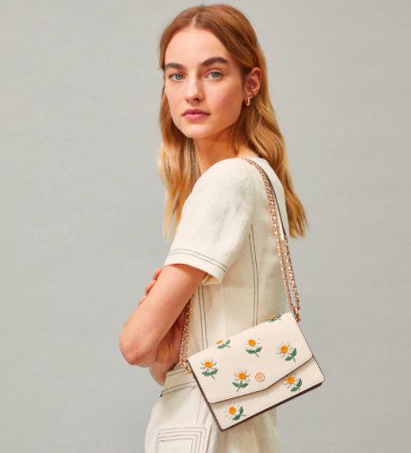 Tory Burch Robinson十字纹小雏菊风琴包折后$269