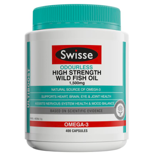 Swisse 野生深海鱼油胶囊 400粒（无腥味）降至AU$17.99（约85元）