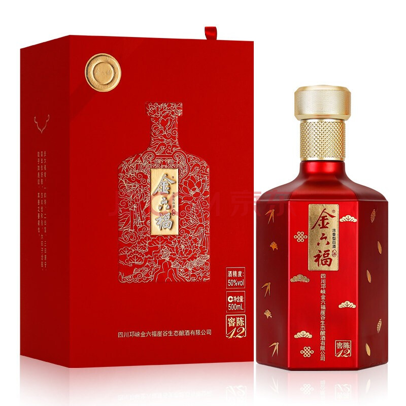 PLUS会员：金六福 窖陈12 50度 浓香型白酒 500ml， 49.67元 （需买6件，共298元，需用券）
