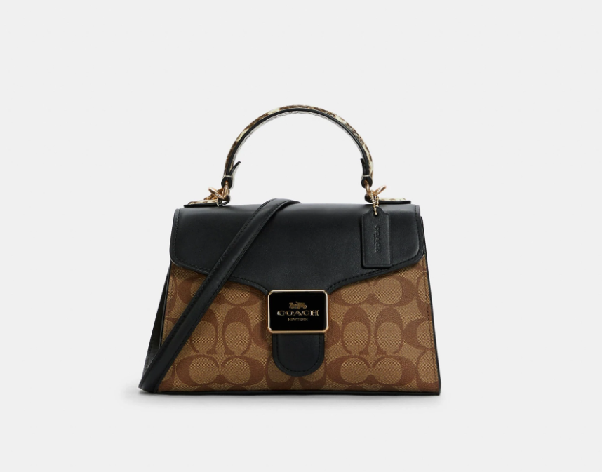 2色！Coach蔻驰Pepper Satchel 老花单肩包，4折$159