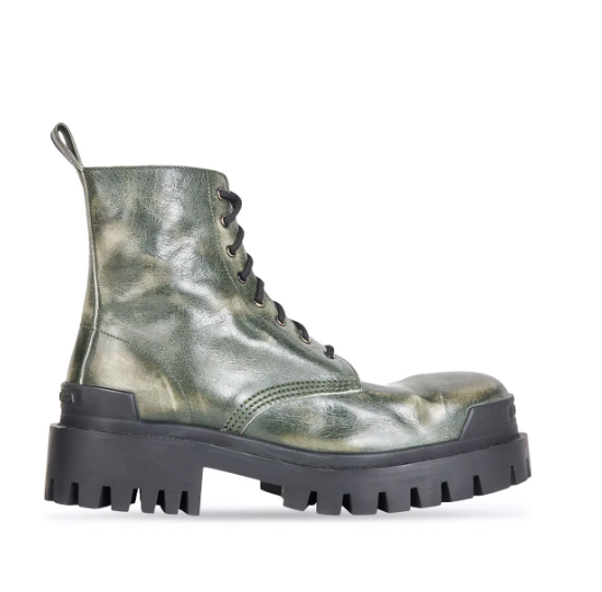 Alexander Mcqueen 麦昆 做旧绿色Strike 女靴 5折 ￥4300