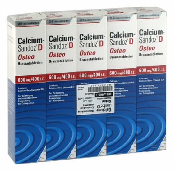 Sandoz 山德士 钙维生素 D3 泡腾片 100片 缓解骨质疏松补钙强健骨骼，降至€29.66（约214元）