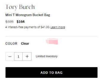 再降价！Tory Burch 汤丽柏琦T MONOGRAM mini水桶包， 5折$164