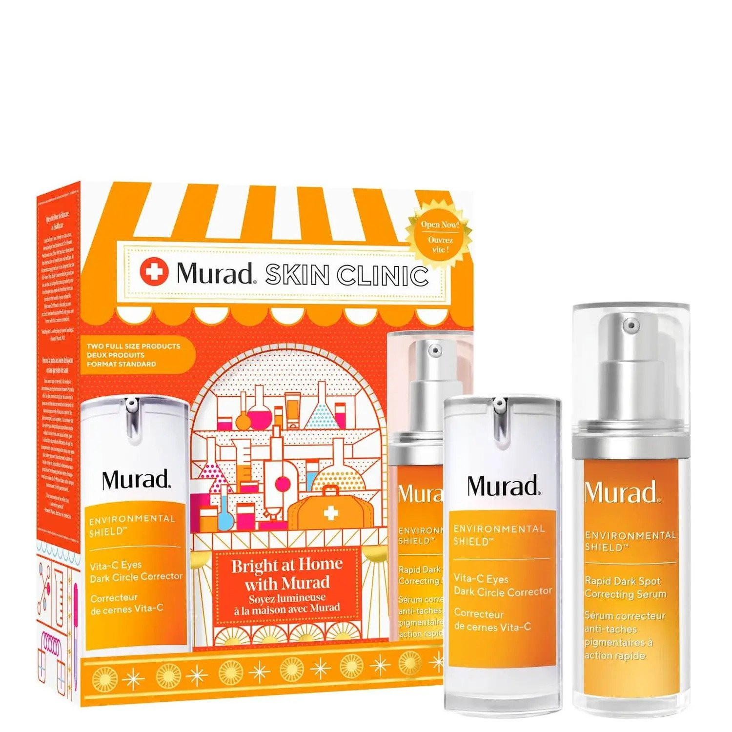 新低！Murad 慕拉 提亮套装白瓷淡斑精华30ml+眼部精华15ml， 折后￥566.33