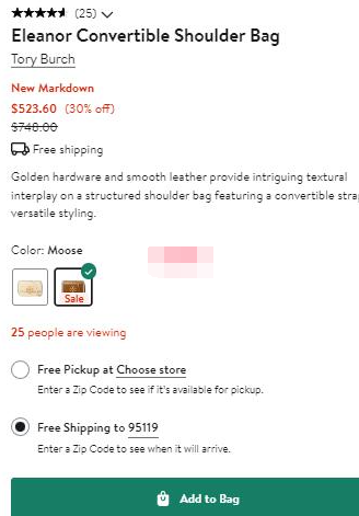 Tory Burch Eleanor 中号经典棕色方包， 7折$523.6
