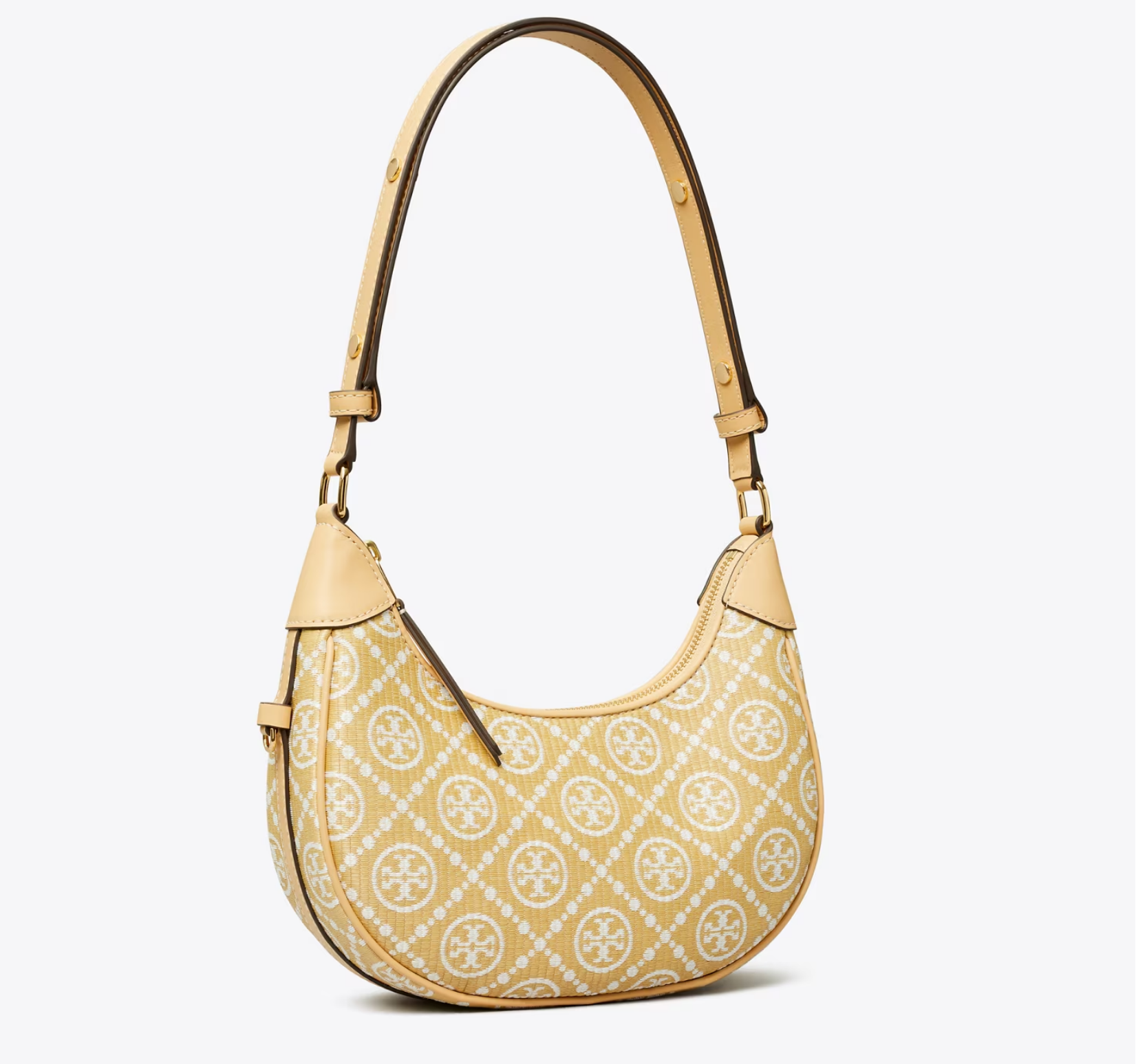 Tory Burch T Monogram Crescent单肩包Natural， $349
