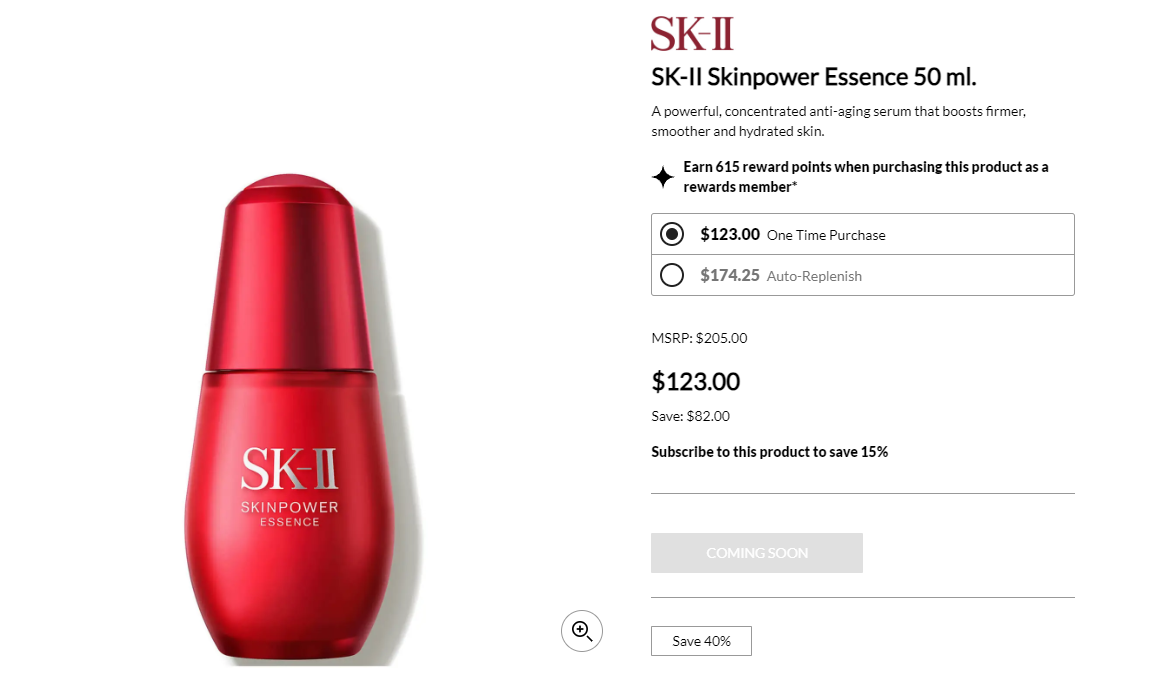 SK-II 大红瓶精华 50ml， 6折$123
