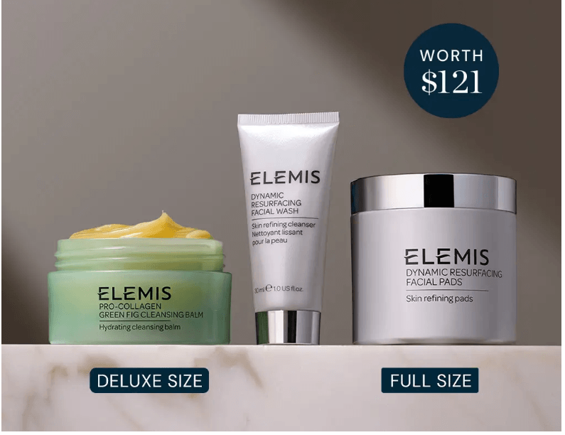 价值$121！ELEMIS 购任意正装 送正装套装好礼