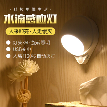 QIFAN 启梵 充电式水滴人体感应灯 19.9元包邮