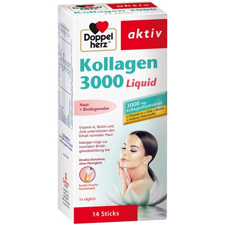 Doppelherz双心 kollagen3000胶原蛋白液 口服 14条售价€7.01(约54元)