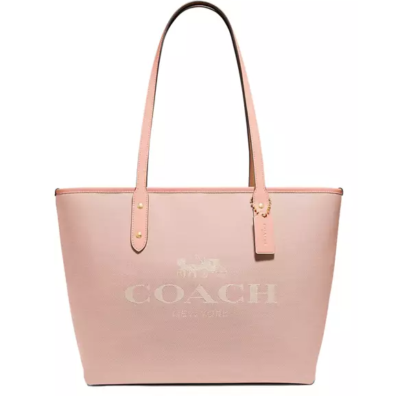 Coach蔻驰 Horse And Carriage马车印花粉色托特包,6折$177