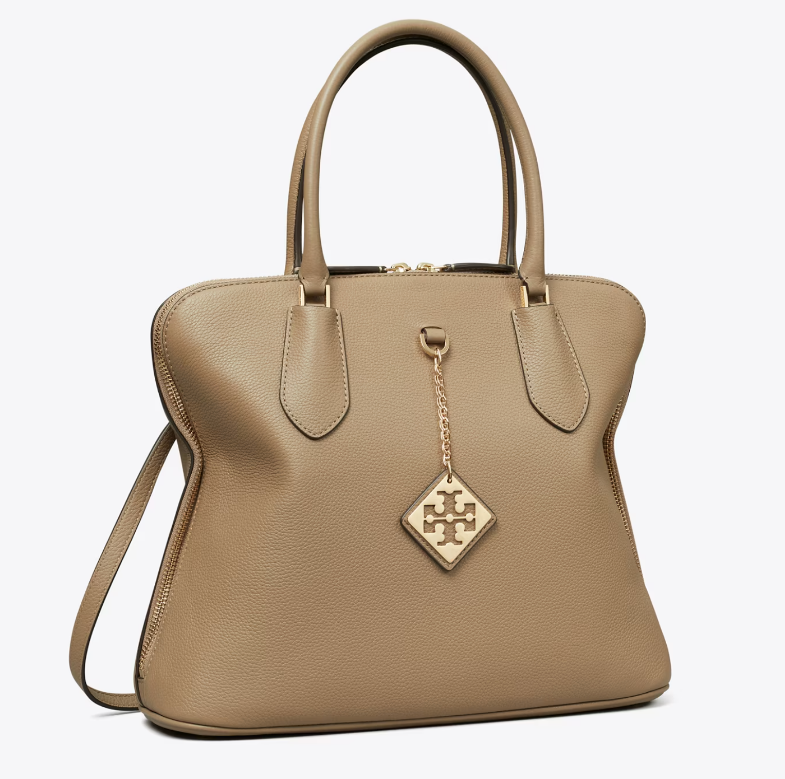 Tory Burch Swing Satchel手提包 Taupe Oak $698,补货